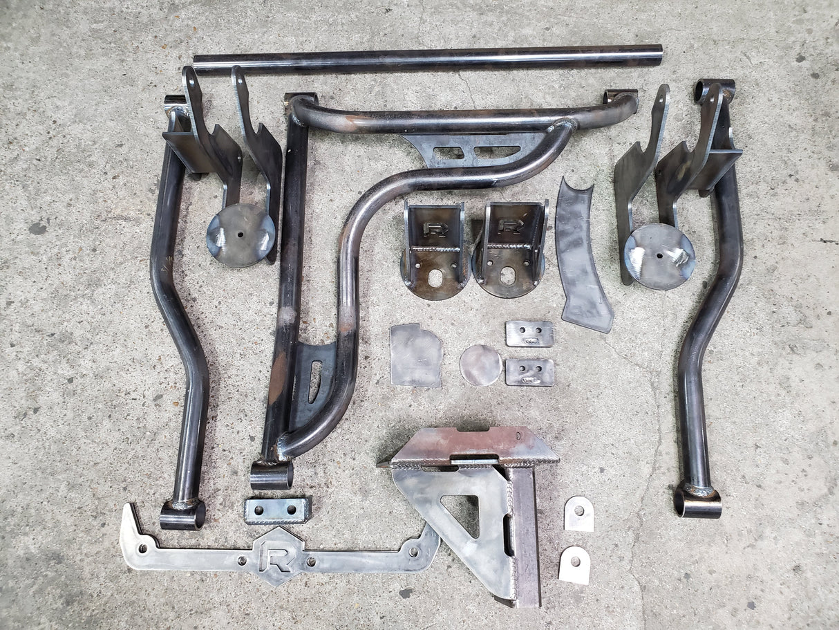 1999-2006 Silverado Sierra Rear Airbag Suspension 3 Link Wishbone Kit Big Lip Billet Wheels