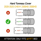 Trucktok 2020-2025 Chevy Silverado Sierra 6.9FT 3-Fold Hard Bed Tonneau Cover TruckTok