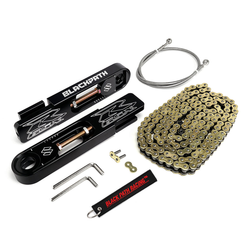 2003-2004  Suzuki GSX-R 1000 5-9" Swingarm Extensions with Brake Hose and Chain