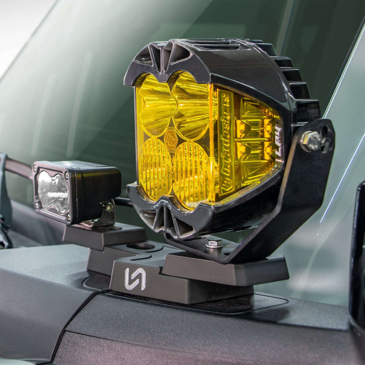 Billet Mirror Light Mount for Ford Bronco (Pair) Turn_Offroad