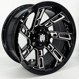 Empire Hook HK2 14x7 | -25 Offset Gloss Black w/ Milled Accents