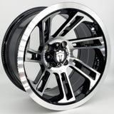 Empire Hook HK1 14x7 | -25 Offset Gloss Black w/ Machined Face
