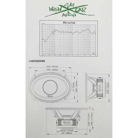 Sky High Car Audio SH-HD69.4E 6"x9" 250W RMS Hybrid Midrange Coaxial Speaker (Single) Sky High Car Audio