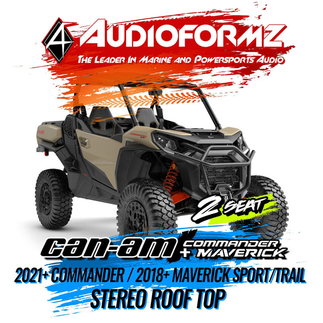 2021+ Can-Am Commander / 2019+ Maverick Sport / 2018+ Maverick Trail Stereo Tops (2-Seat) Can-Am