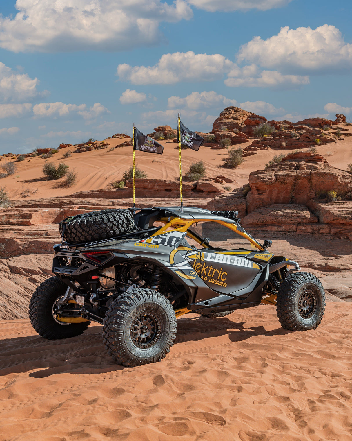 2024 to Current Can-am Maverick R Volt Tire Rack for Volt Baja Box www.elektricoffroad.com