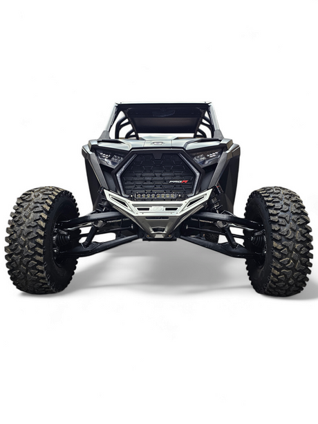 2022-2026 Polaris RZR Pro R, Pro S, Turbo R Machined Billet Front Winch Bumper (Clear Anodize) www.elektricoffroad.com
