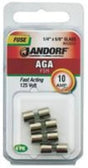 Jandorf Fast Acting 125 Volt 10 Amp Fuse #60620 Jandorf