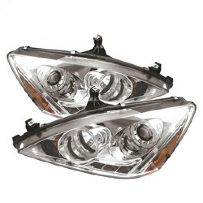 Phares de projecteur Spyder Honda Accord 03-07 LED Halo Amber Reflctr LED Chrm PRO-YD-HA03-AM-C