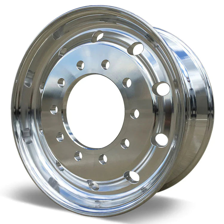 22.5 Aluminum Wheels – Polished Forged 22.5x9 Flat Face Front Hub Pilot Rims