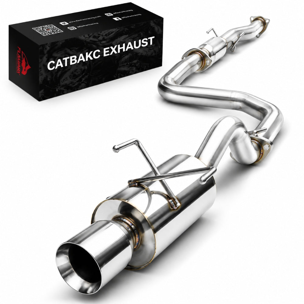 1992-1995 Honda Civic 1.5L 4 Inches Rolled Muffler Tip Racing Catback Exhaust System（3-Door Only）