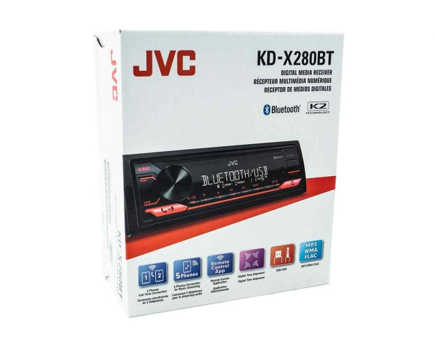 JVC KD-X280BT Single DIN Digital Media Receiver with Bluetooth JVC