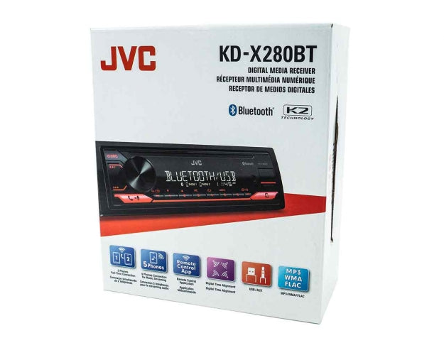 JVC KD-X280BT Single DIN Digital Media Receiver with Bluetooth JVC