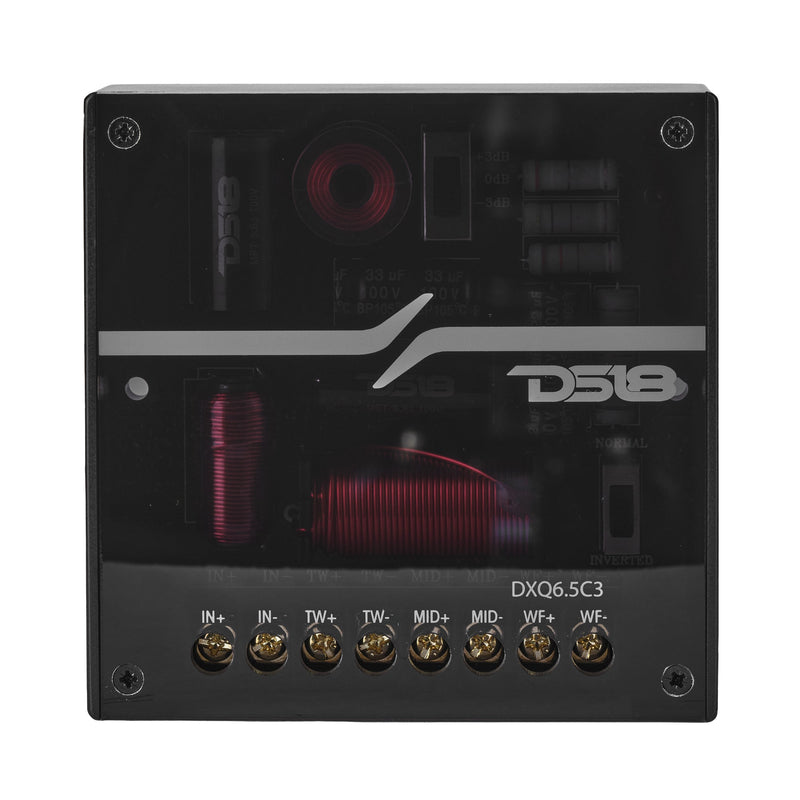 DXQ 6.5" 3-Way Component Speaker Set with Yellow Straw + Composite Foam Cone | 150W RMS 4-Ohm