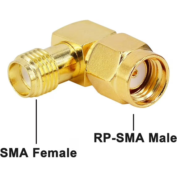 SMA Coax 90 Degree Connector Female To SMA RP Male TekShack