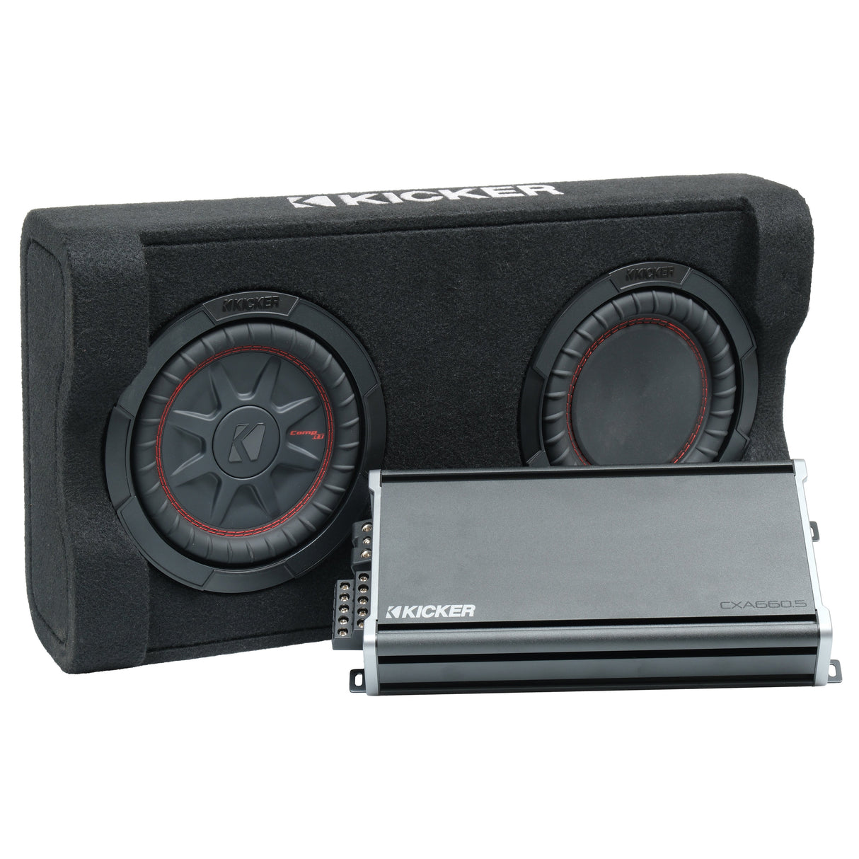 Kicker Plug & Play Full System 5 Channel Amplifier and Subwoofer Bundle  | '18- '23 JL Wrangler/ '20- '23 JT Gladiator