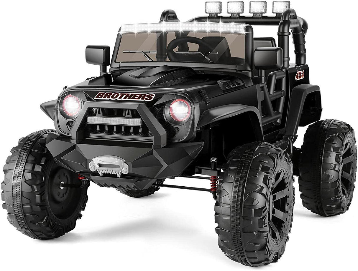 24V/12V Kids Electric Ride On Jeep with Remote Control, 3 Speeds and LED Lights