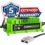 24V 25A Battery Charger - Forklift, Electric Pallet Jack, Floor Scrubber - Lithium, Lead Acid, AGM FORM Charge