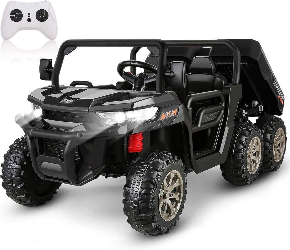 24V 4WD Electric UTV Dump Truck Car for Kids with Dump Bed - 2 Seater Ride-On Toy