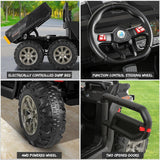 24V 4WD Electric UTV Dump Truck Car for Kids with Dump Bed - 2 Seater Ride-On Toy