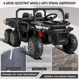 2 Seater 24V Electric Ride-On Car with Dump Bed and 4WD Tractor Trailer