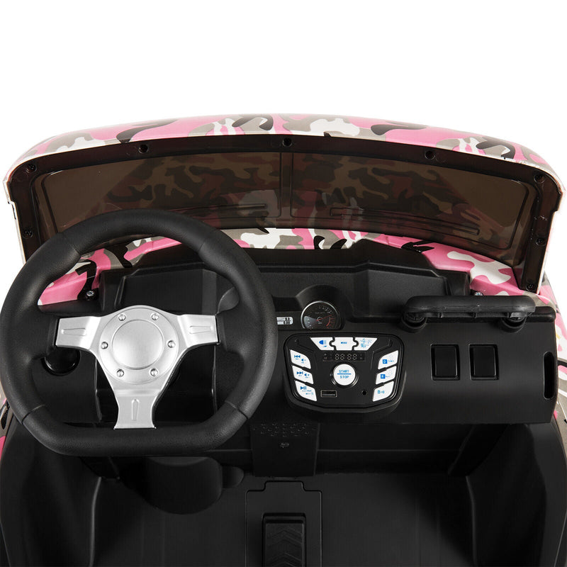 24V Battery-Powered Kids Ride On Truck with 3 Speeds and Remote Control - Camo Pink