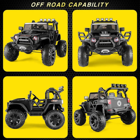 24V Kids Electric Jeep with Remote Control, LED Lights, MP3, and USB