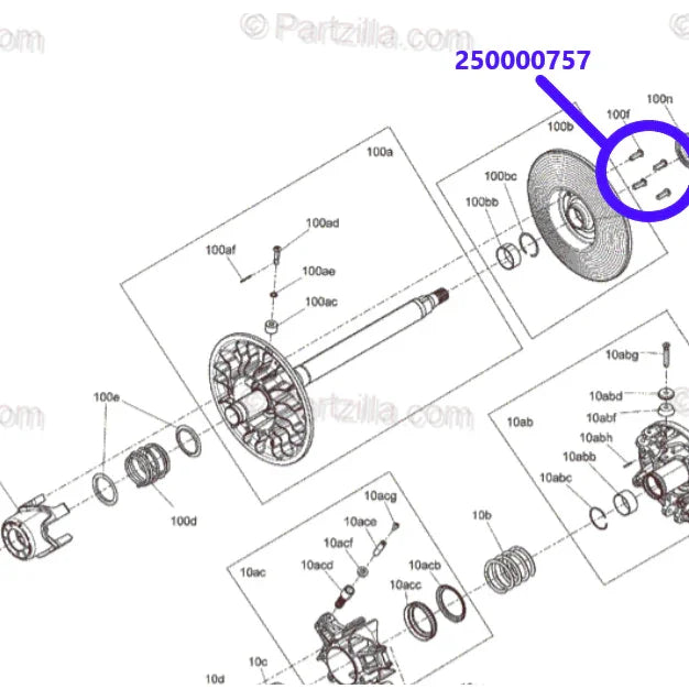 RPM Ski-Doo & X3 Titanium Governor Cup Bolt Set, Screw Button (QTY 6) M8X25MM OEM #250000757