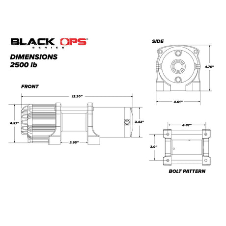 Black Ops 2500 LB. ATV/UTV Winch Superatv