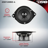 2.5" OEM Dashboard Loudspeaker with Neodymium Magnet | 60W RMS 4-Ohm DS18