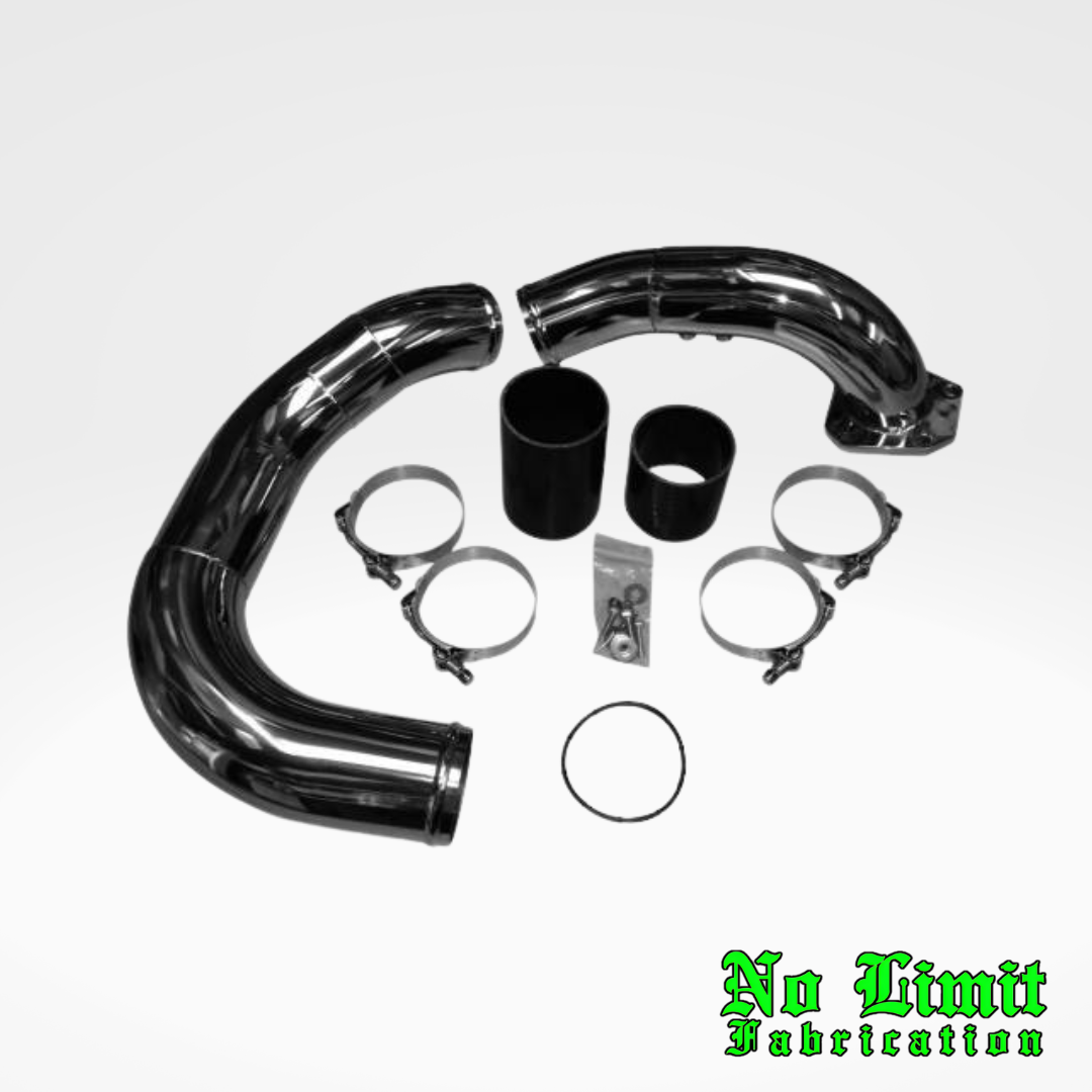 No Limit Fabrication 6.4 Powerstroke Cold Side Intercooler Pipe and Elbow (Stainless) No Limit Fabrication