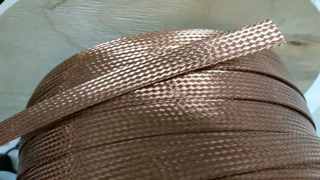 225 FEET 5/8" BRAIDED GROUND STRAP GROUNDING BARE PURE COPPER FLAT BRAID USA ACDC
