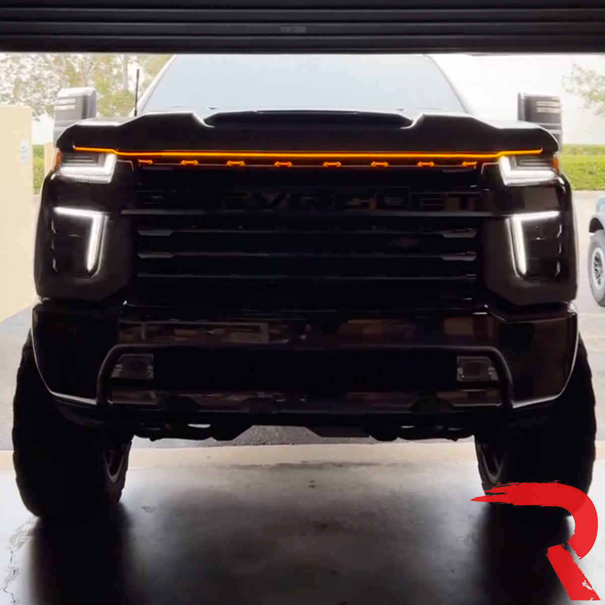 High Power DRL Hood LED Light with Start-up Sequence in White or Amber - Multiple Sizes