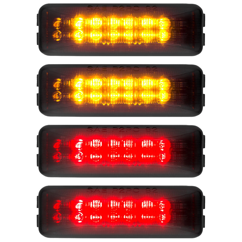 Dodge RAM 94-01 Red & Amber LED Fender Lights (4-Piece Set) - Smoked or Clear Lens