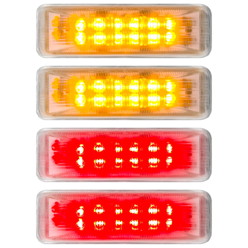 Dodge RAM 94-01 Red & Amber LED Fender Lights (4-Piece Set) - Smoked or Clear Lens