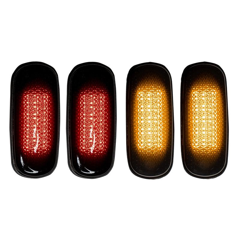 Dodge RAM 02-09 Amber & Red Fender LED Lights (4-Piece Set) Smoked or Clear Lens