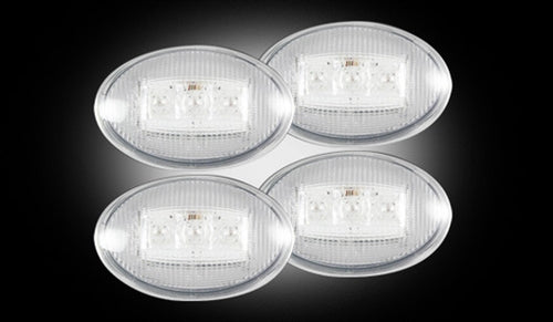 Recon CLEAR Led Dually Fender Lights, 1998-2010 Ford Superduty