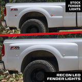Ford Super Duty 99-10 Amber & Red Fender LED Lights (4-Piece Set) Smoked or Clear Lens