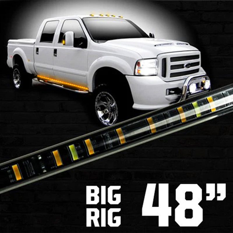 "Big Rig" Side Mounted High Power LED Light Bar Kit Amber Running Lights & Turn Signals - Multiple Sizes