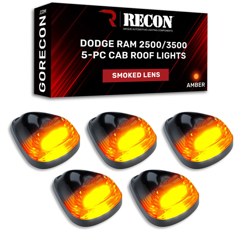 Dodge RAM 2500/3500 94-98 5-Piece Cab Roof Light Set Amber LED 194 Bulbs - Multiple Lens
