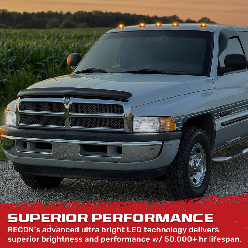 Dodge RAM 2500/3500 94-98 5-Piece Cab Roof Light Set Amber LED 194 Bulbs - Multiple Lens