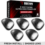 Ford Super Duty 99-16 5-Piece Smoked Cab Roof Light Kit 2-Way Front & Rear Facing Ultra High-Power White LEDs (ATTN: For Models That DID NOT Come With Factory Cab Lights) - Smoked Lens