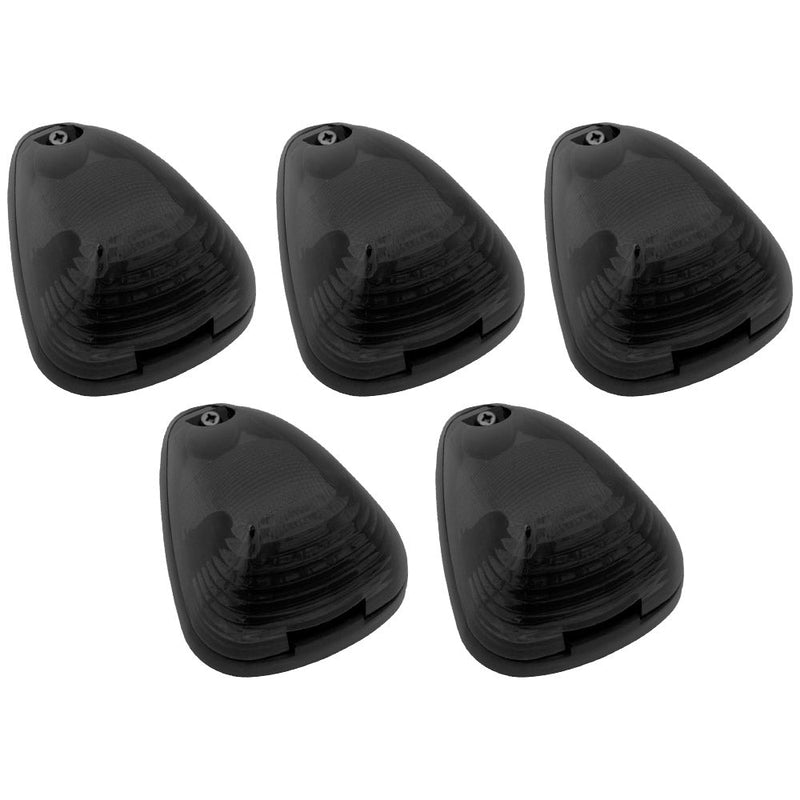 Ford Super Duty 99-16 5-Piece Smoked Cab Roof Light Kit 2-Way Front & Rear Facing Ultra High-Power White LEDs (ATTN: For Models That DID NOT Come With Factory Cab Lights) - Smoked Lens