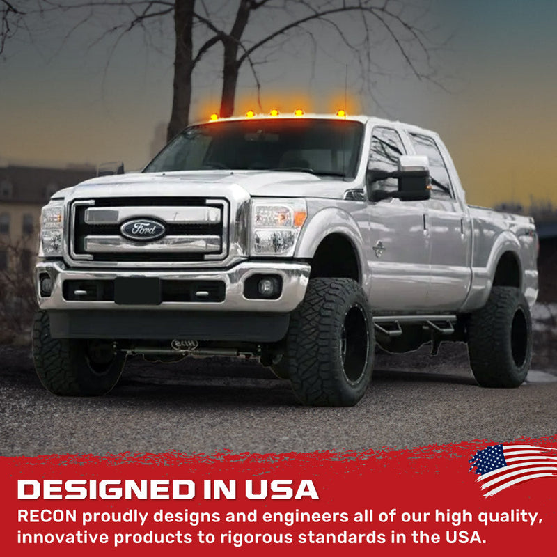 Ford Super Duty 99-16 5-Piece Cab Light Kit Strobe LED in White & Amber - Multiple Lens