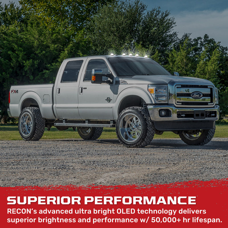 Ford Super Duty 99-16 5-Piece Cab Light Kit Strobe LED in White & Amber - Multiple Lens