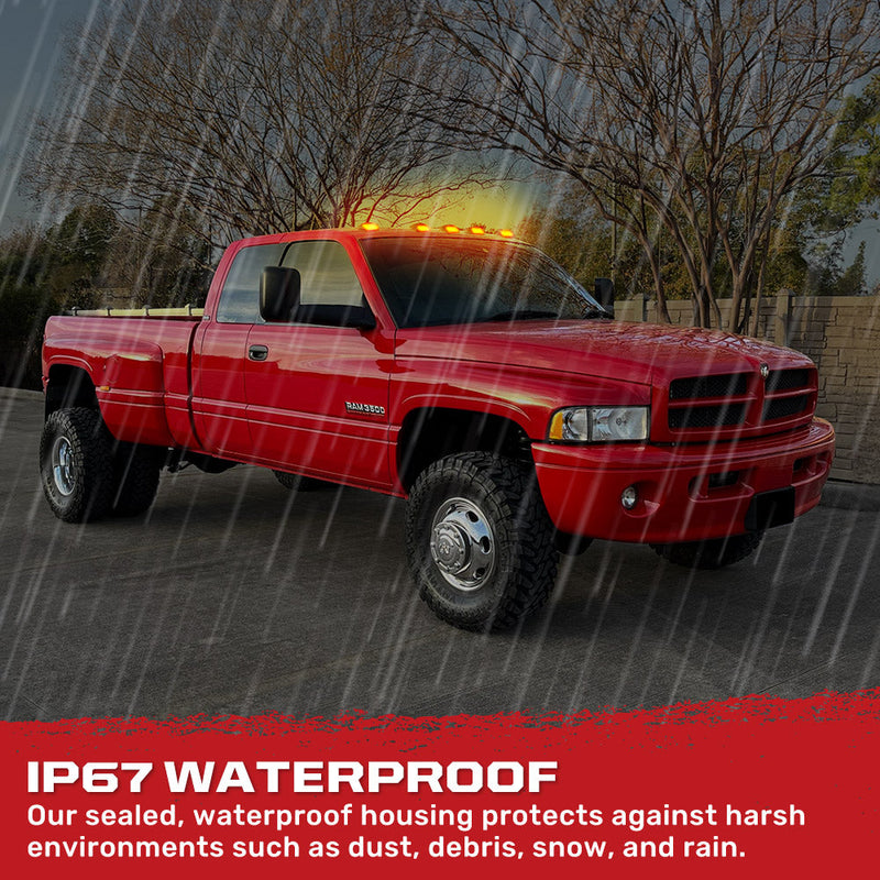 Dodge RAM 99-02 5 Piece Cab Roof Light LED Smoked Lens in Amber