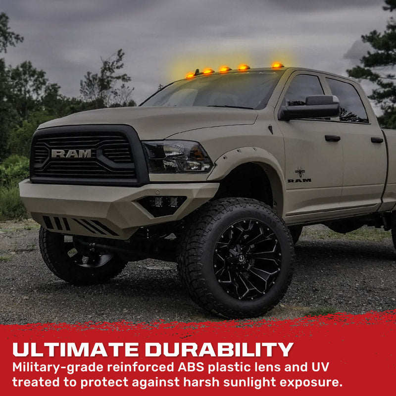 Dodge RAM 99-02 5 Piece Cab Roof Light Set LED Clear Lens in Amber