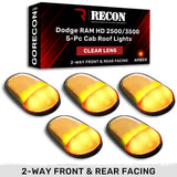 Dodge RAM Heavy-Duty 2500/3500 03-18 5 Piece Cab Roof Light Set 2-Way Front & Rear Facing Ultra High-Power LEDs Multiple Lens & Colors