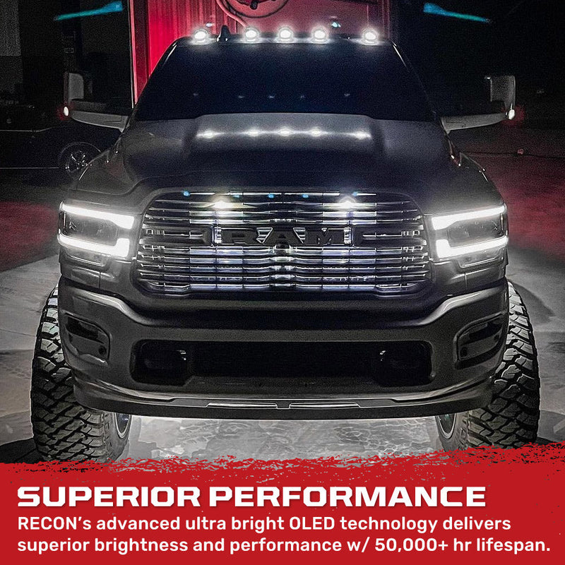 Dodge RAM 03-18 Heavy-Duty 2500/3500 5-Piece Cab Roof Light Kit Strobe LED White & Amber - Multiple Lens