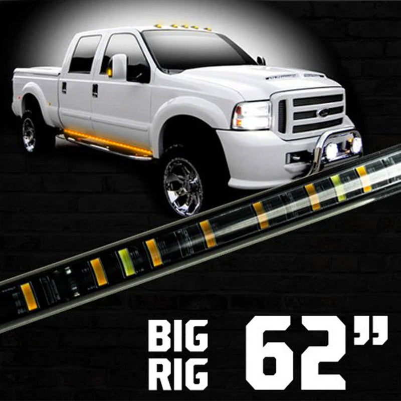 "Big Rig" Side Mounted High Power LED Light Bar Kit Amber Running Lights & Turn Signals - Multiple Sizes