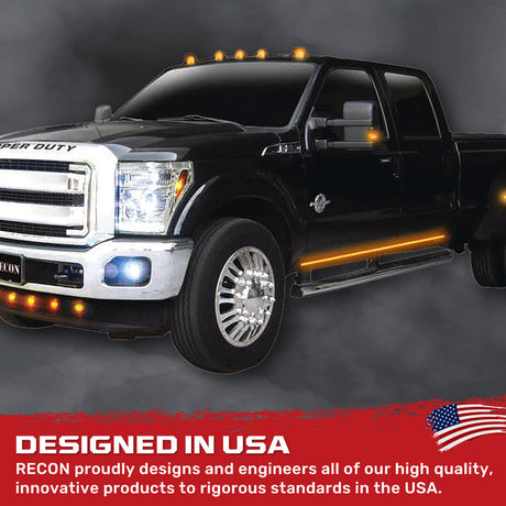 "Big Rig" Side Mounted High Power LED Light Bar Kit Amber Running Lights & Turn Signals - Multiple Sizes